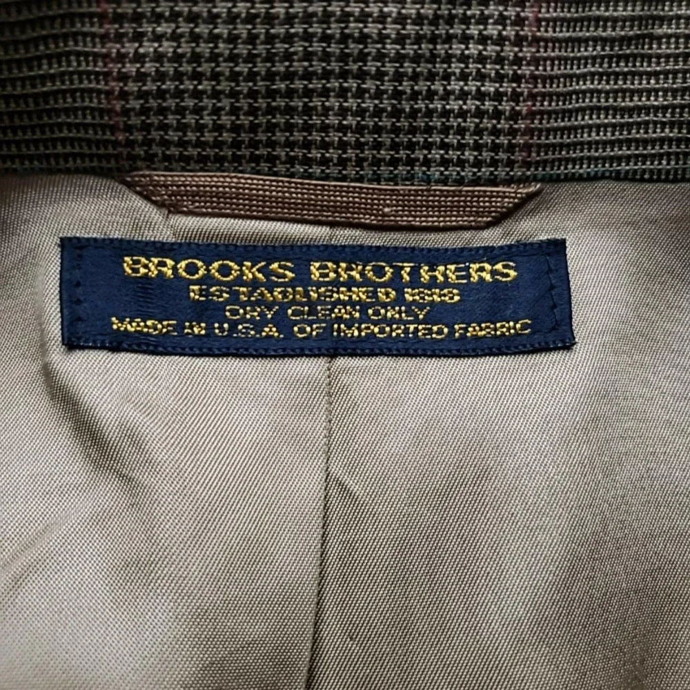 Brooks Brothers Blazer Mens 48 Brown Check Wool Tweed Sport Coat Jacket USA